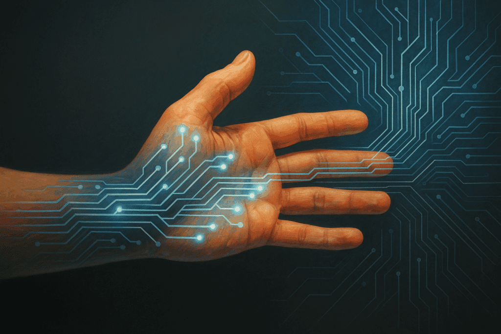 Rete estesa umano-tecnologica: rappresentazione grafica dell'estensione cognitiva e corporea dell'essere umano nel XXI secolo